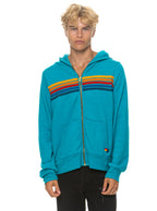 Classic 5 STRIPE HOODIE - TEAL