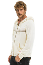 Classic 5 STRIPE HOODIE - VINTAGE WHITE WHITE GREY
