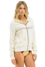 Classic 5 STRIPE HOODIE - VINTAGE WHITE WHITE GREY
