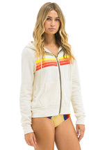 Classic 5 STRIPE HOODIE - VINTAGE WHITE WHITE NEON