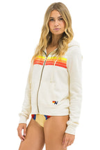 Classic 5 STRIPE HOODIE - VINTAGE WHITE WHITE NEON