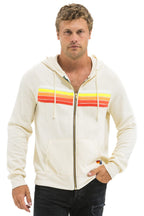 Classic 5 STRIPE HOODIE - VINTAGE WHITE WHITE NEON