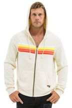 Classic 5 STRIPE HOODIE - VINTAGE WHITE WHITE NEON