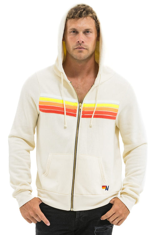 Classic 5 STRIPE HOODIE - VINTAGE WHITE WHITE NEON
