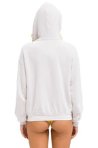 Classic 5 STRIPE RELAXED ZIP HOODIE - DOVE GREY WHITE GREY
