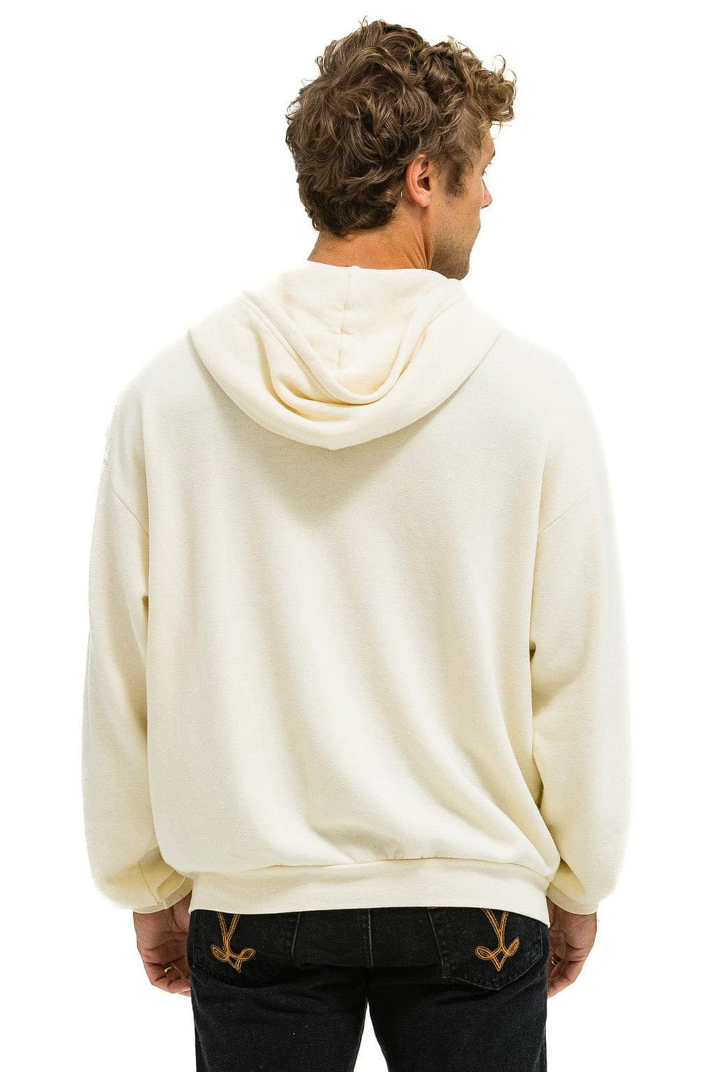 Classic 5 STRIPE RELAXED ZIP HOODIE - VINTAGE WHITE NEON