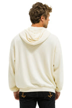 Classic 5 STRIPE RELAXED ZIP HOODIE - VINTAGE WHITE NEON