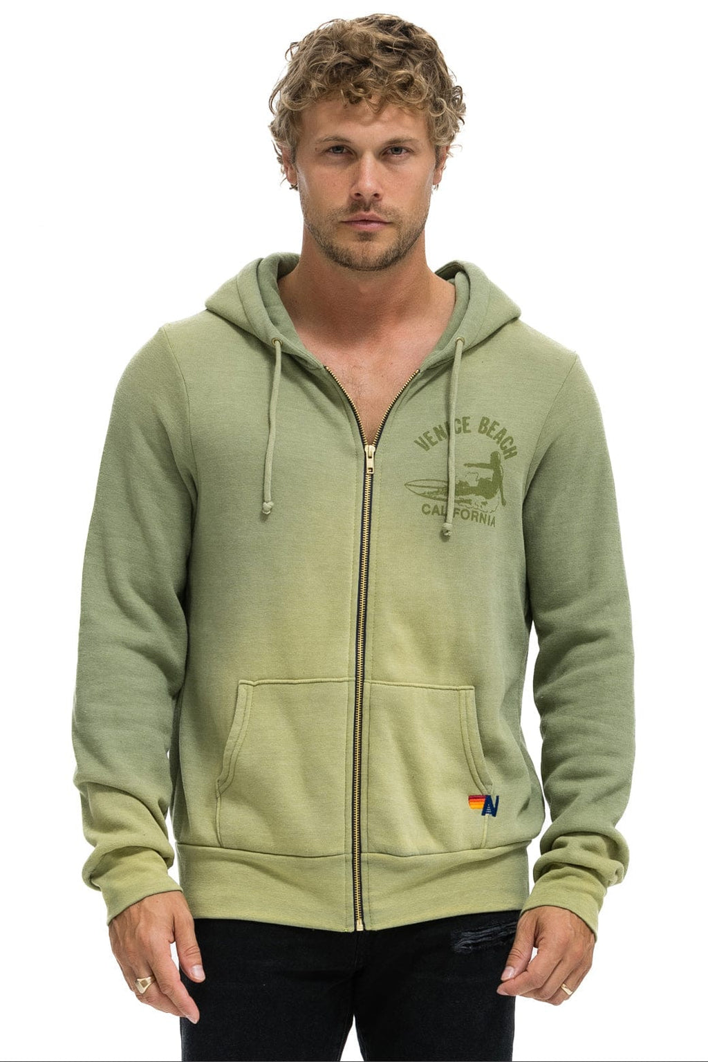 Classic VENICE SURFER ZIP HOODIE - FADED ARMY