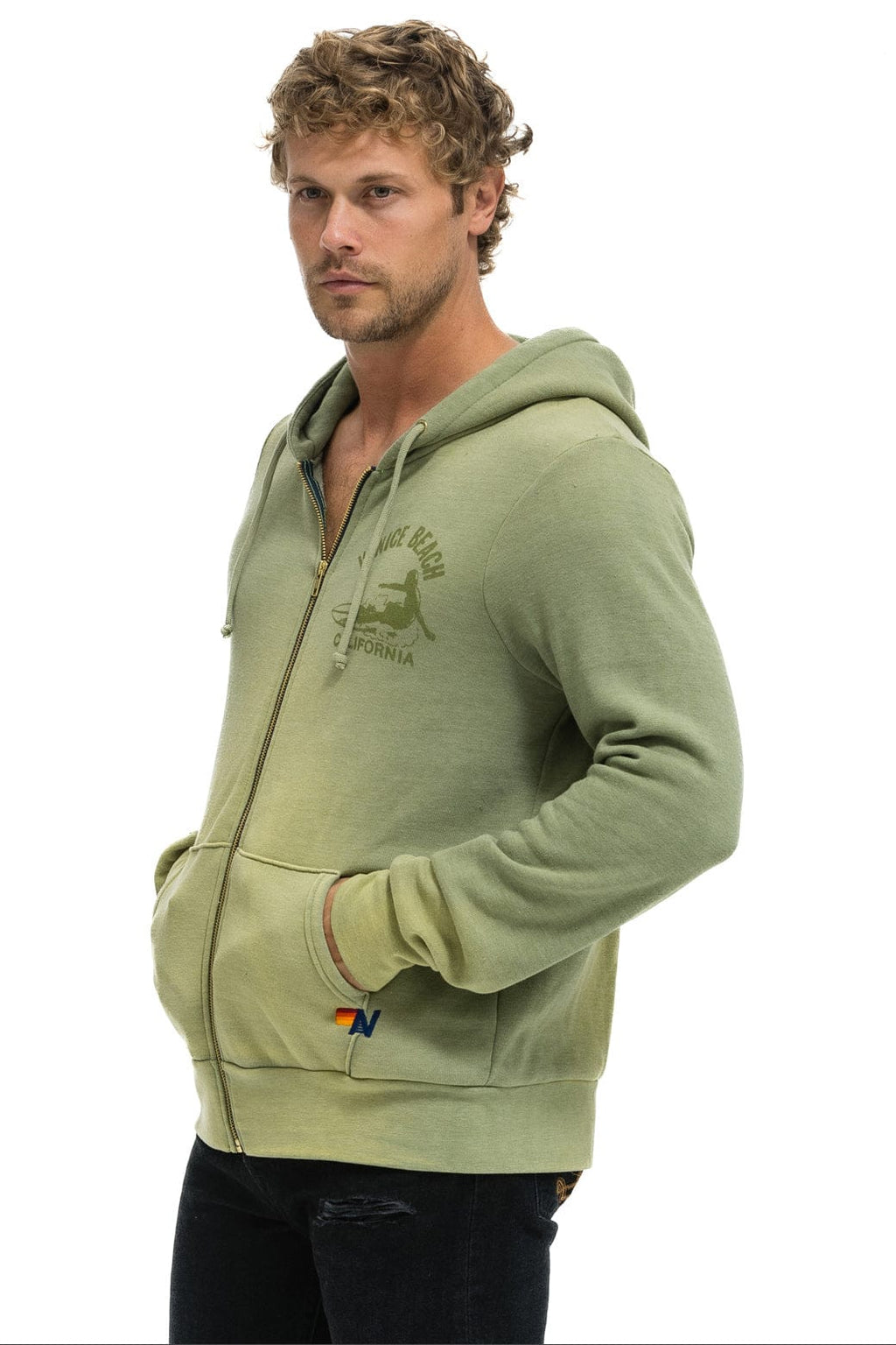 Classic VENICE SURFER ZIP HOODIE - FADED ARMY