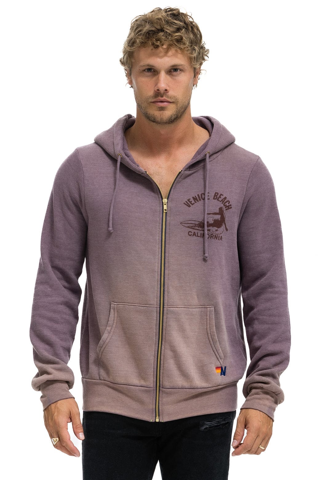 Classic VENICE SURFER ZIP HOODIE - FADED MOCHA