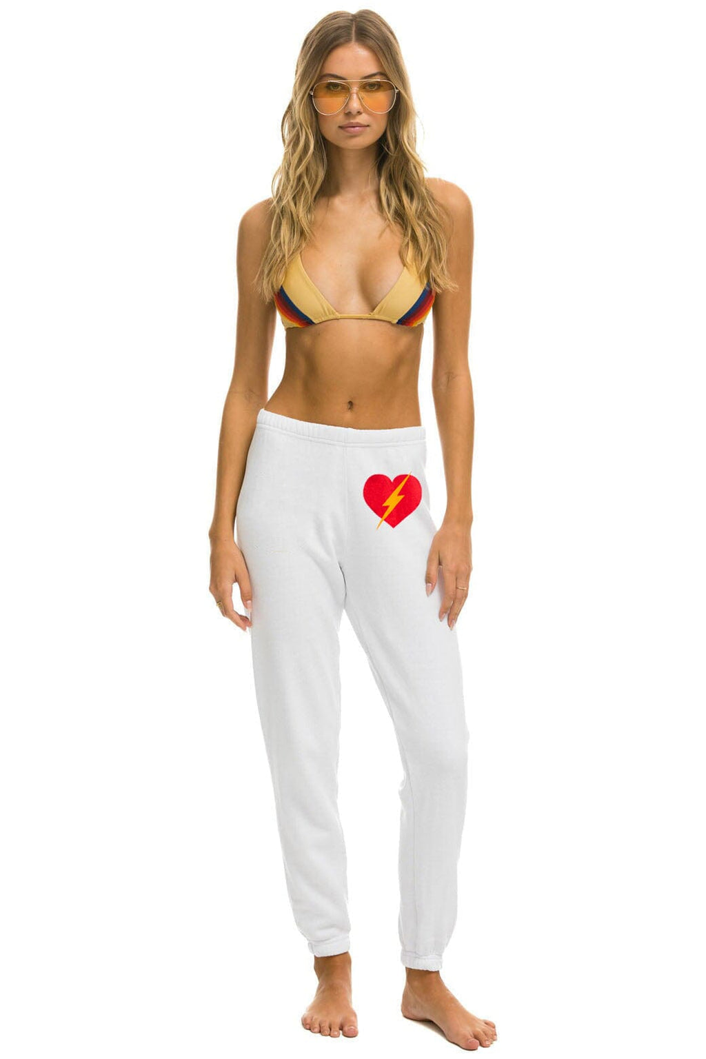 Classic BOLT HEART SWEATPANTS - WHITE
