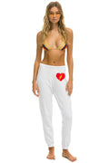Classic BOLT HEART SWEATPANTS - WHITE