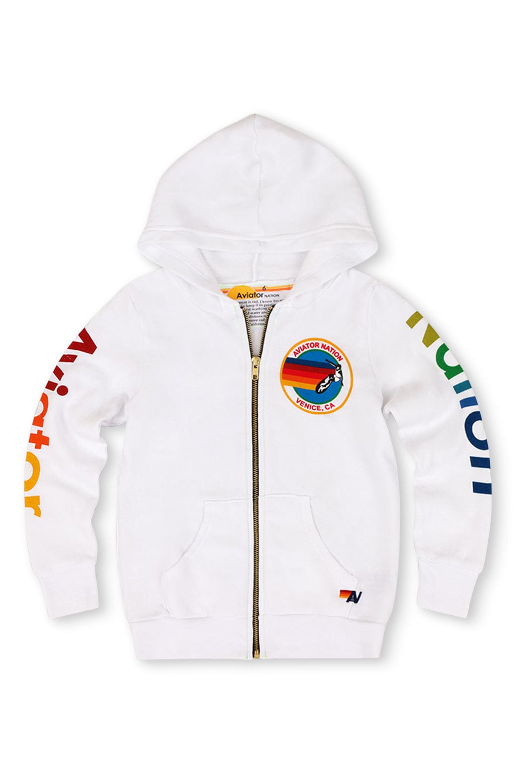 Classic KIDS AVIATOR NATION VENICE ZIP HOODIE - WHITE