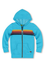 Classic KIDS 5 STRIPE HOODIE - NEON BLUE
