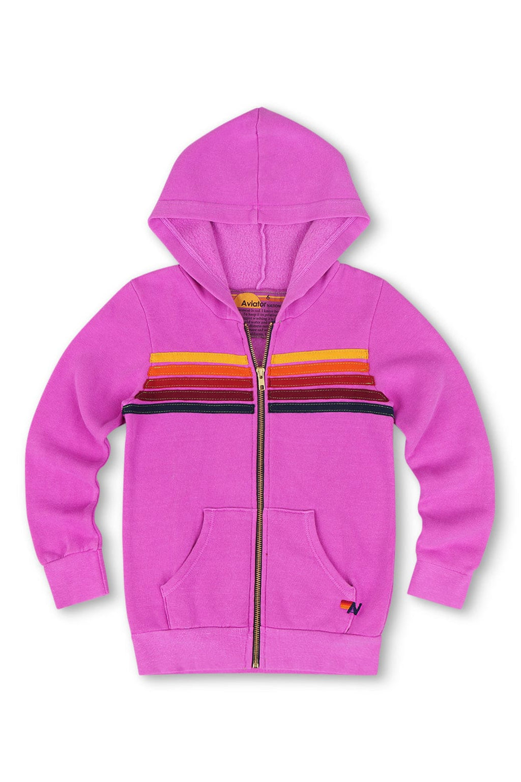 Classic KIDS 5 STRIPE HOODIE - NEON PURPLE