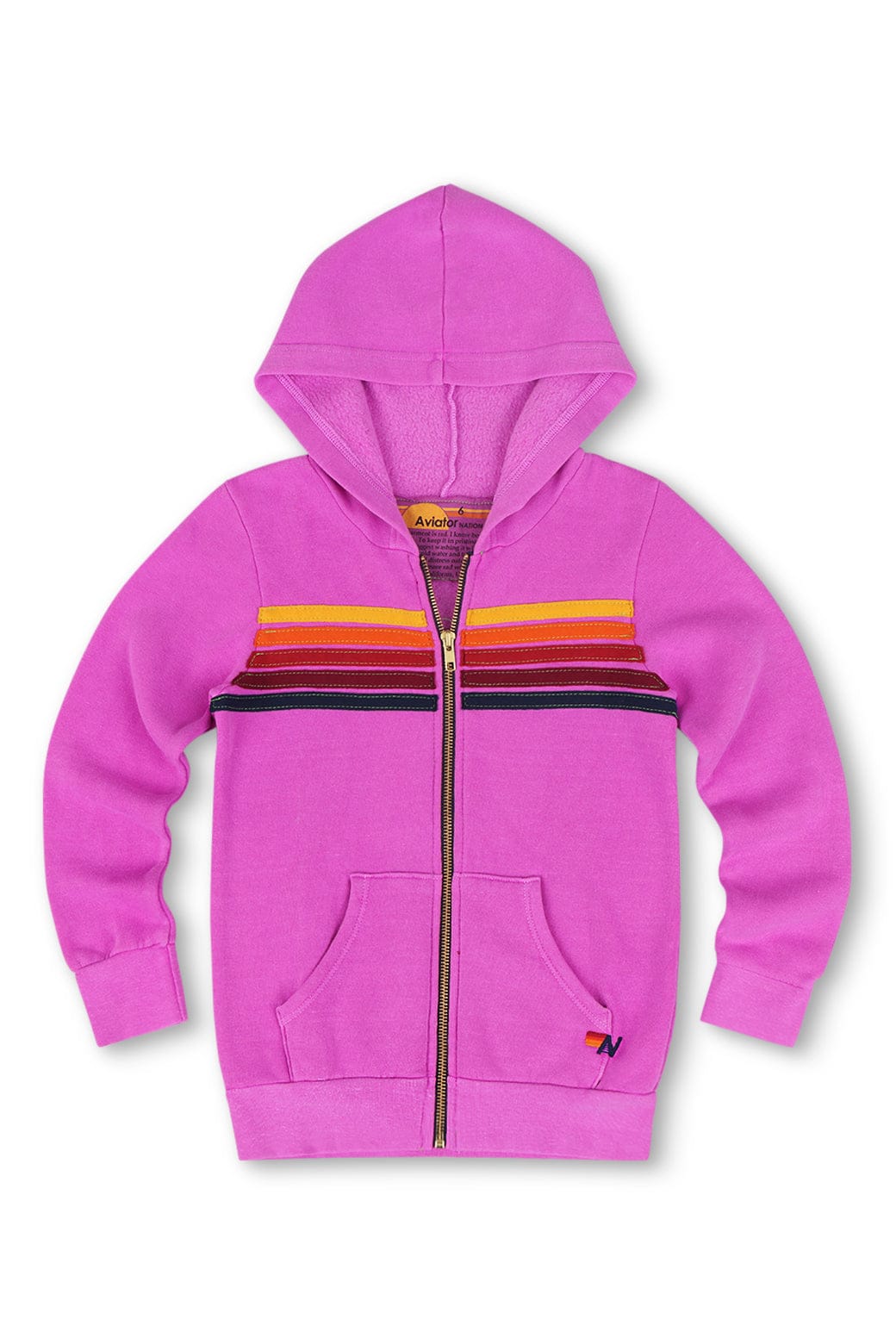 Classic KIDS 5 STRIPE HOODIE - NEON PURPLE