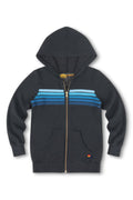 Classic KIDS 5 STRIPE HOODIE - CHARCOAL BLUE
