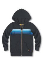 Classic KIDS 5 STRIPE HOODIE - CHARCOAL BLUE