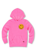 Classic KIDS SMILEY 2 PULLOVER HOODIE - NEON PINK