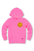 Classic KIDS SMILEY 2 PULLOVER HOODIE - NEON PINK