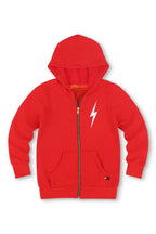 Classic KIDS BOLT PRINT ZIP HOODIE - RED