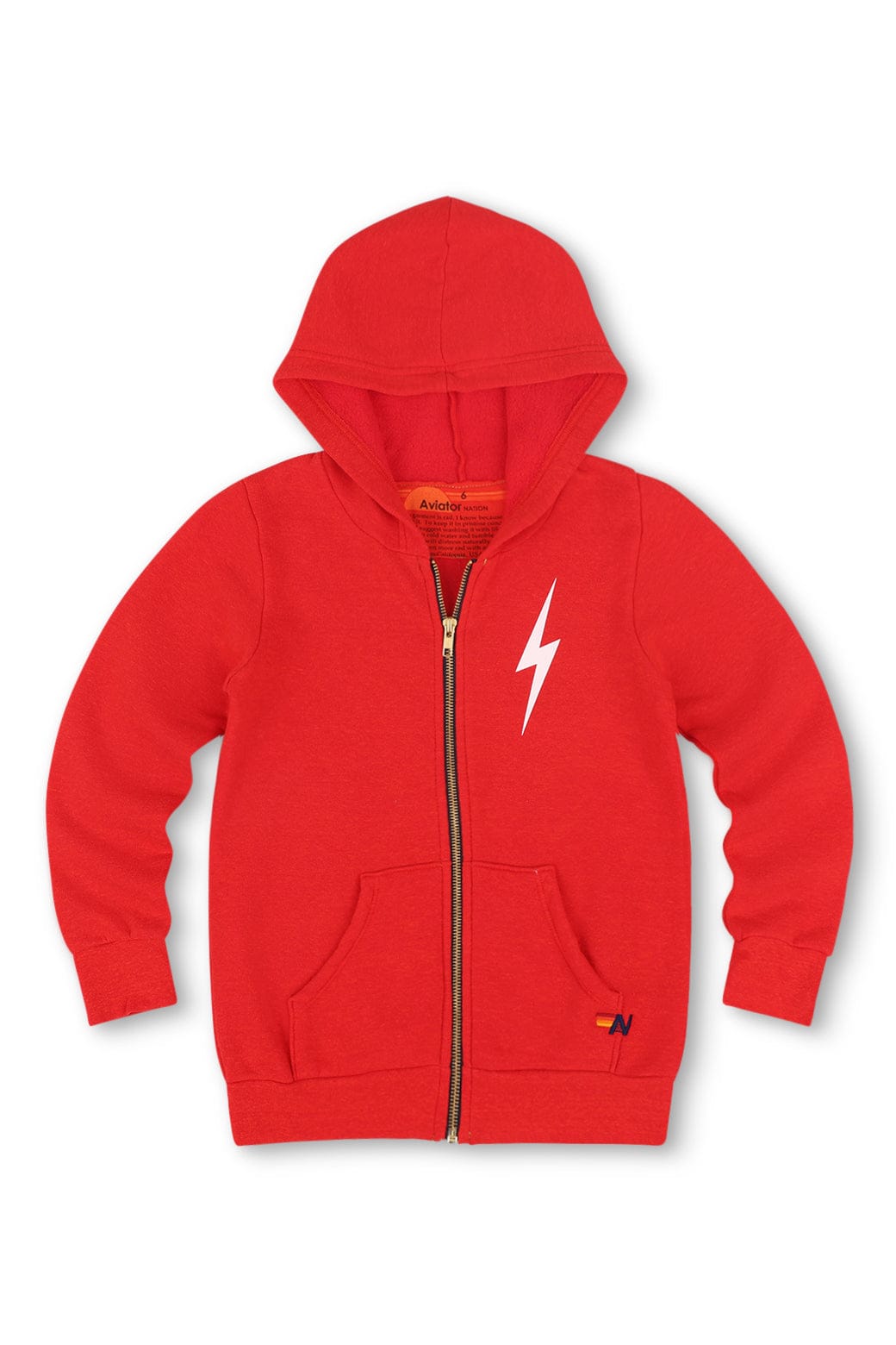 Classic KIDS BOLT PRINT ZIP HOODIE - RED