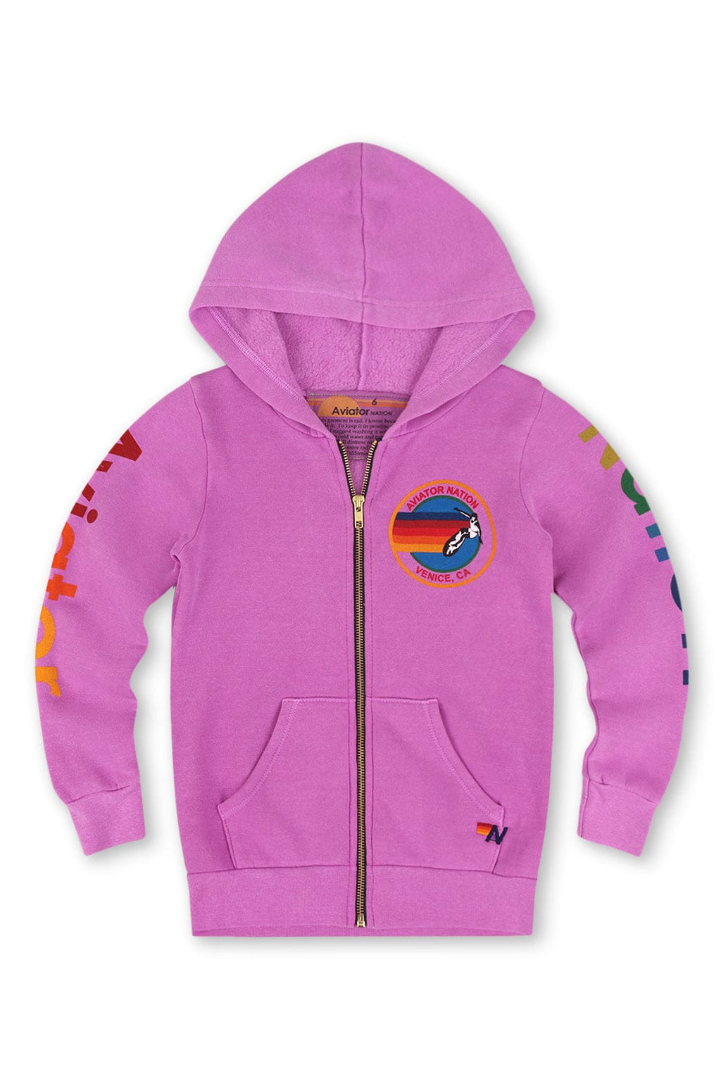 Classic KIDS AVIATOR NATION VENICE ZIP HOODIE - NEON PURPLE