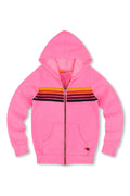 Classic KIDS 5 STRIPE HOODIE - NEON PINK