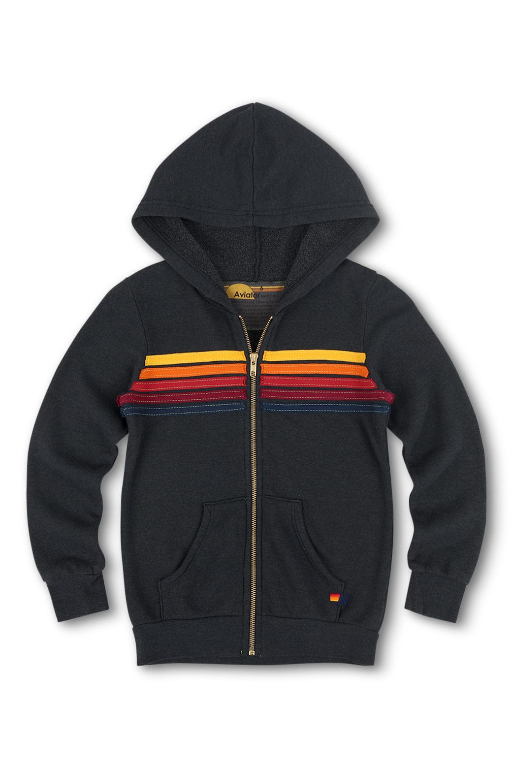 Classic KIDS 5 STRIPE HOODIE - CHARCOAL