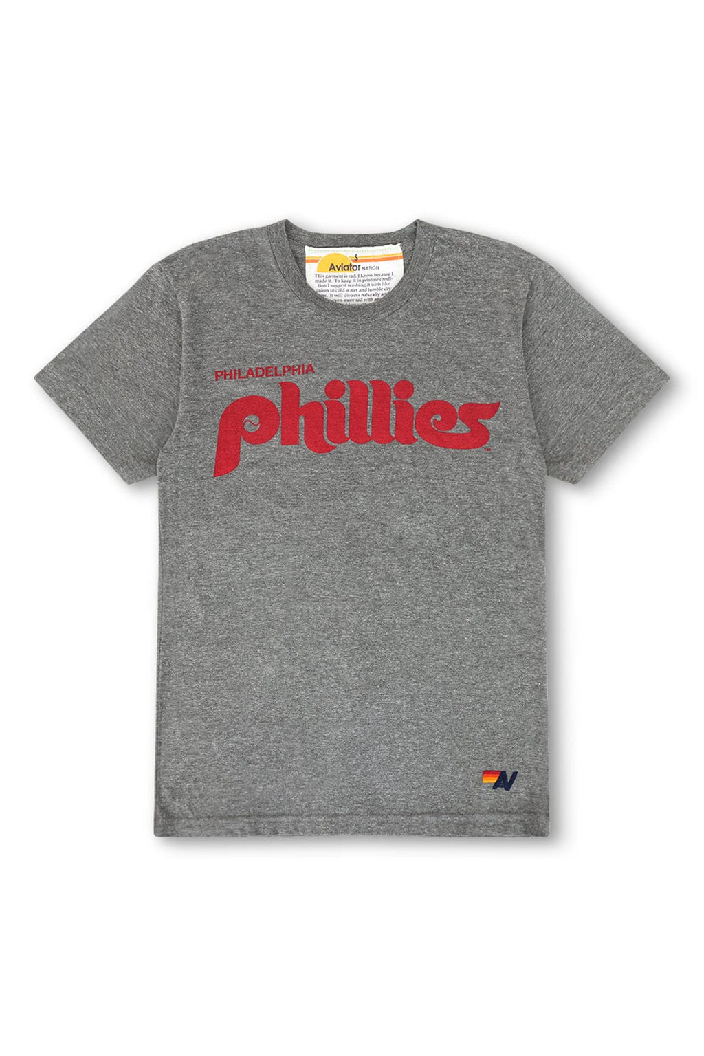 Classic PHILLIES BOLT CREW TEE - HEATHER GREY
