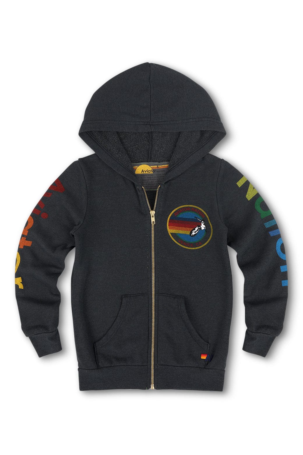 Classic KIDS AVIATOR NATION VENICE ZIP HOODIE - CHARCOAL