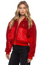 Classic TEDDY FULL ZIP JACKET - CHERRY