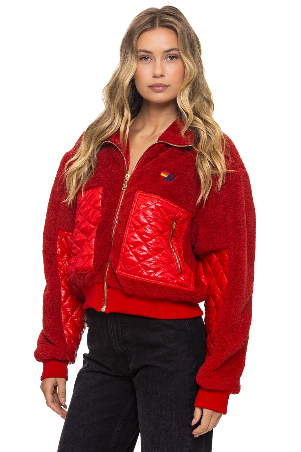Classic TEDDY FULL ZIP JACKET - CHERRY