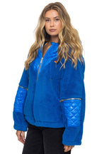 Classic TEDDY UNISEX OVERSIZED HOODED FULL ZIP JACKET - BLUE CINA