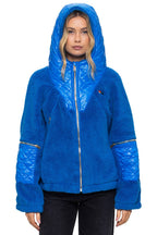 Classic TEDDY UNISEX OVERSIZED HOODED FULL ZIP JACKET - BLUE CINA