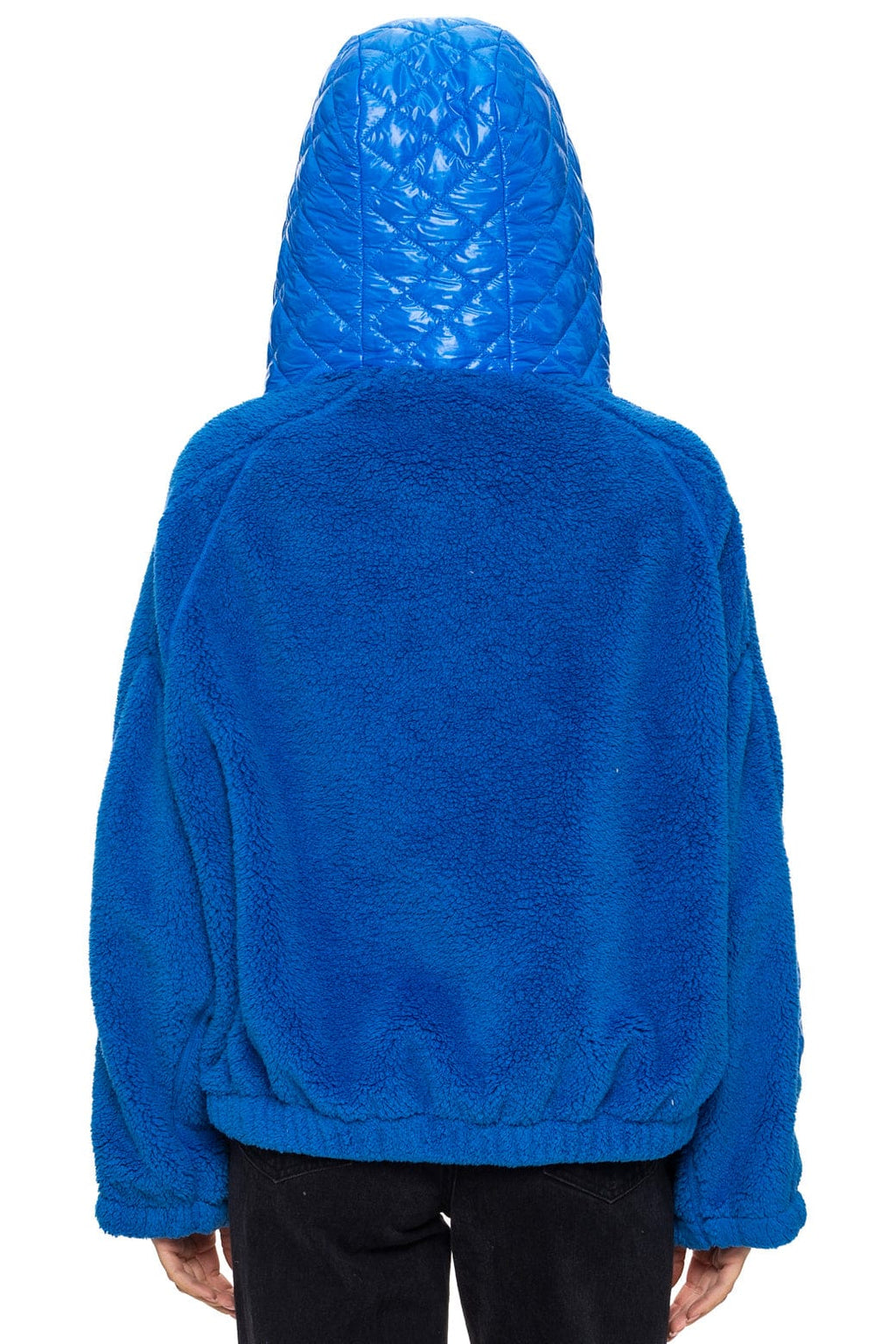 Classic TEDDY UNISEX OVERSIZED HOODED FULL ZIP JACKET - BLUE CINA