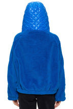 Classic TEDDY UNISEX OVERSIZED HOODED FULL ZIP JACKET - BLUE CINA