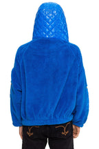 Classic TEDDY UNISEX OVERSIZED HOODED FULL ZIP JACKET - BLUE CINA