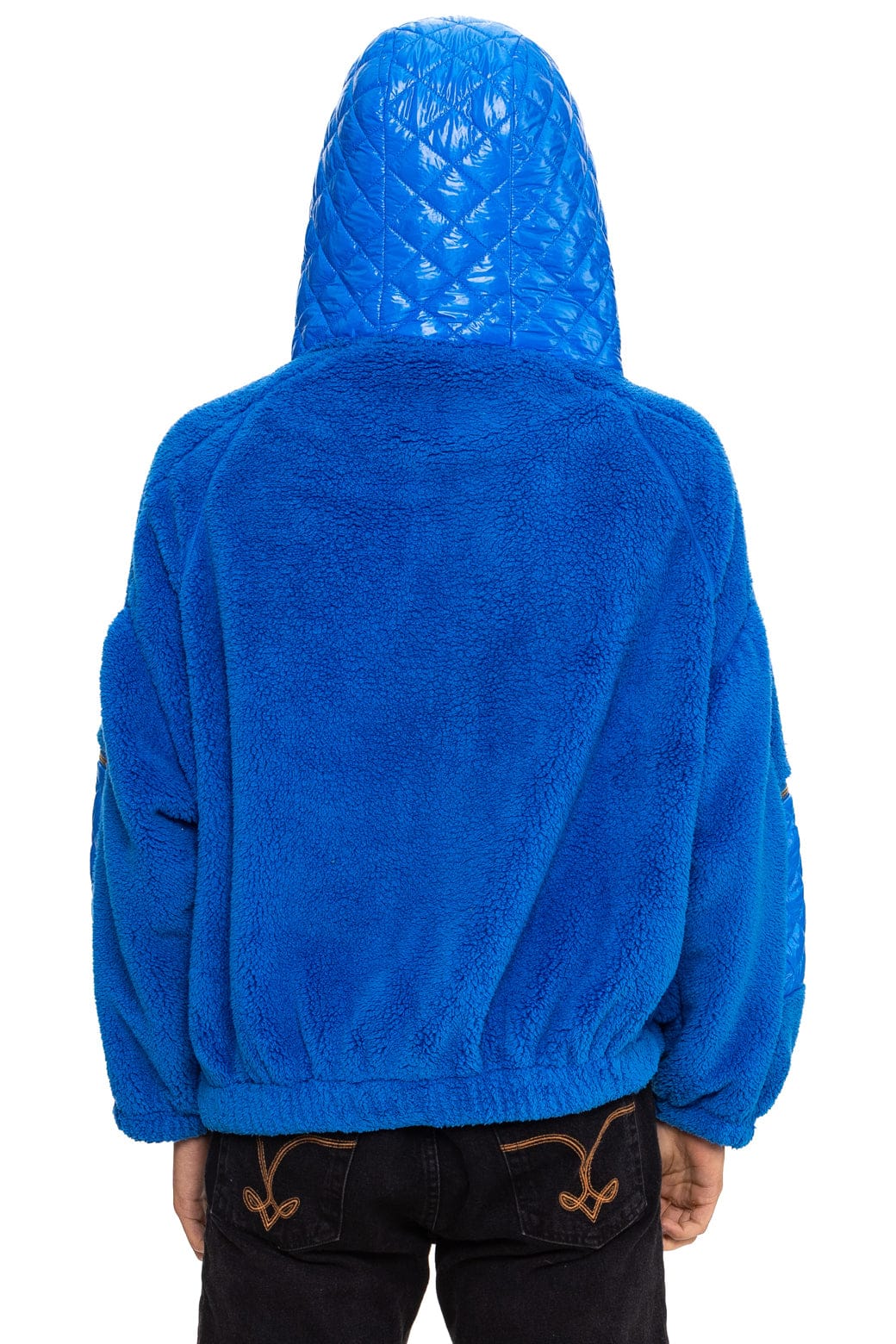 Classic TEDDY UNISEX OVERSIZED HOODED FULL ZIP JACKET - BLUE CINA