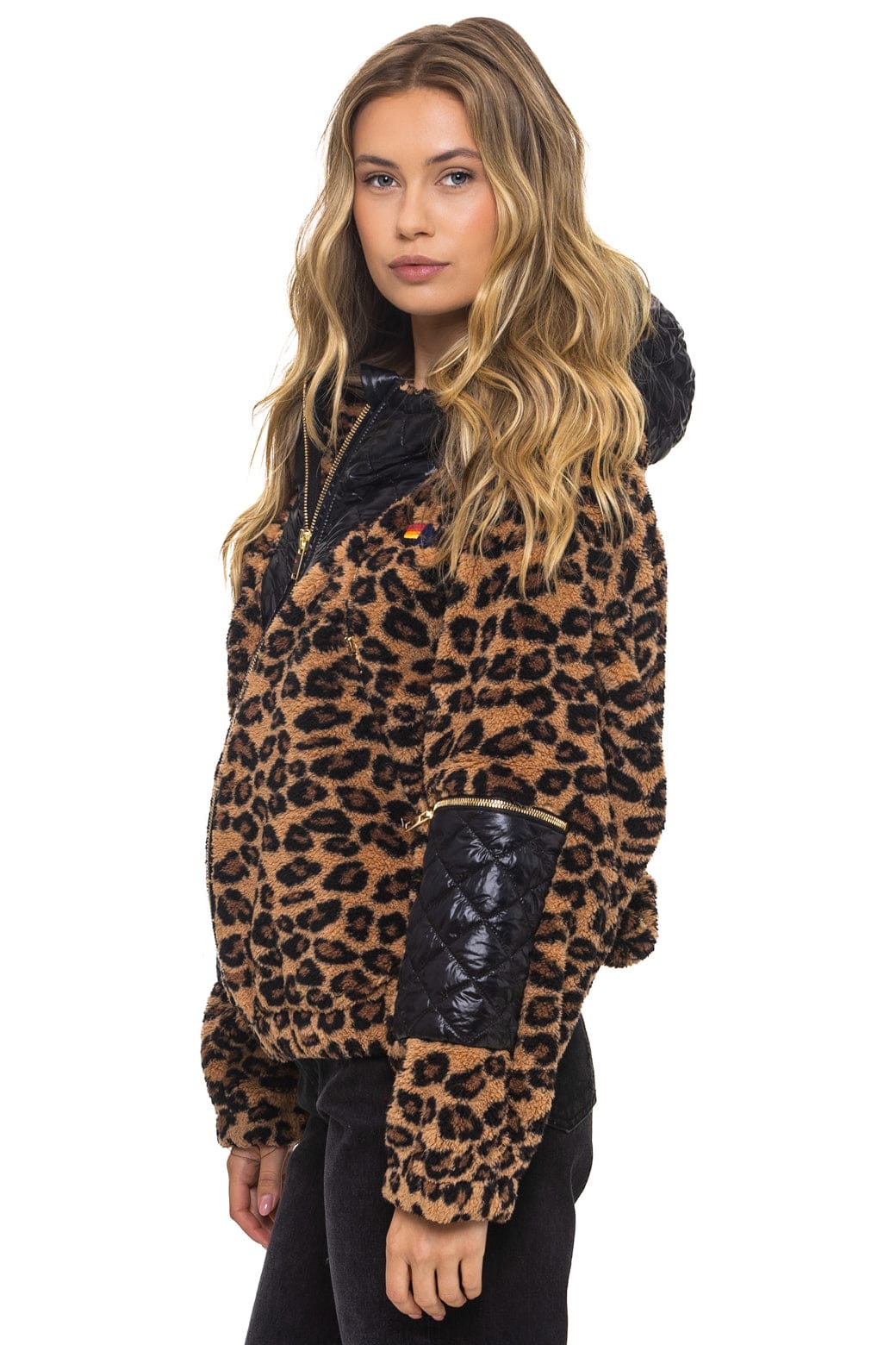 Classic TEDDY UNISEX OVERSIZED HOODED FULL ZIP JACKET - CHEETAH