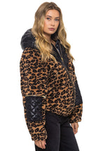 Classic TEDDY UNISEX OVERSIZED HOODED FULL ZIP JACKET - CHEETAH