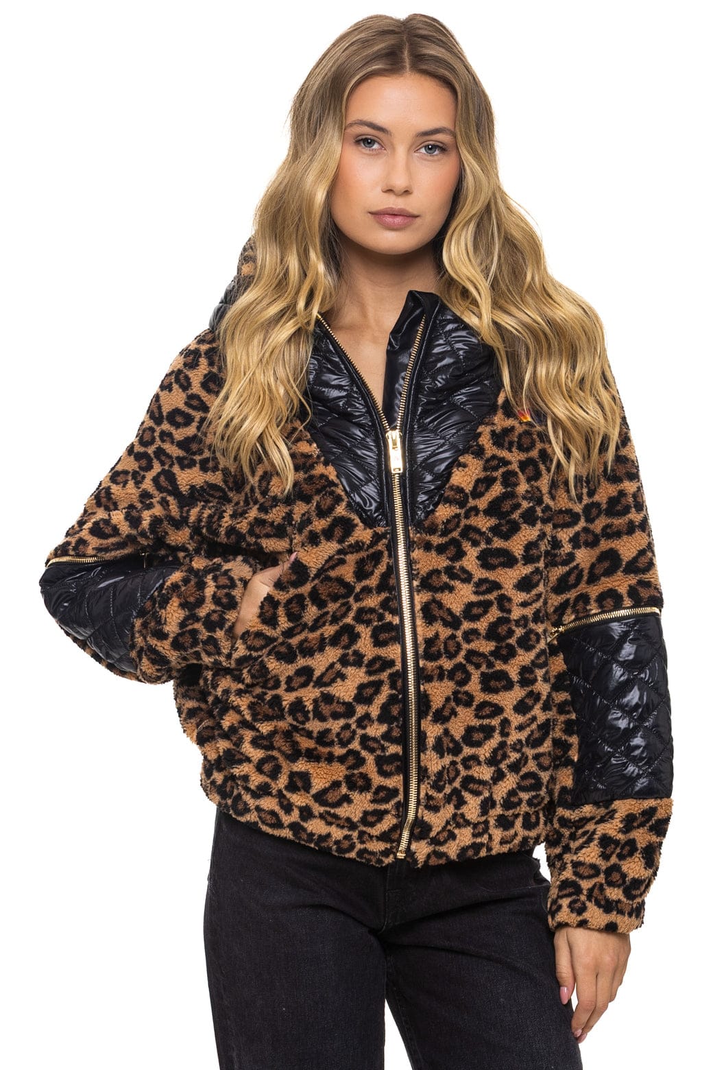 Classic TEDDY UNISEX OVERSIZED HOODED FULL ZIP JACKET - CHEETAH