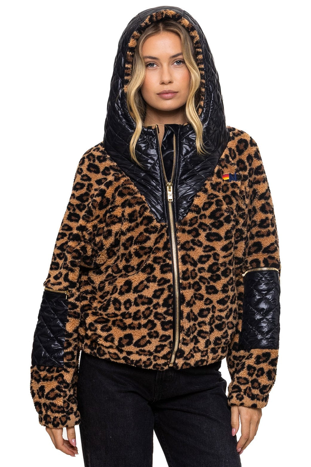 Classic TEDDY UNISEX OVERSIZED HOODED FULL ZIP JACKET - CHEETAH