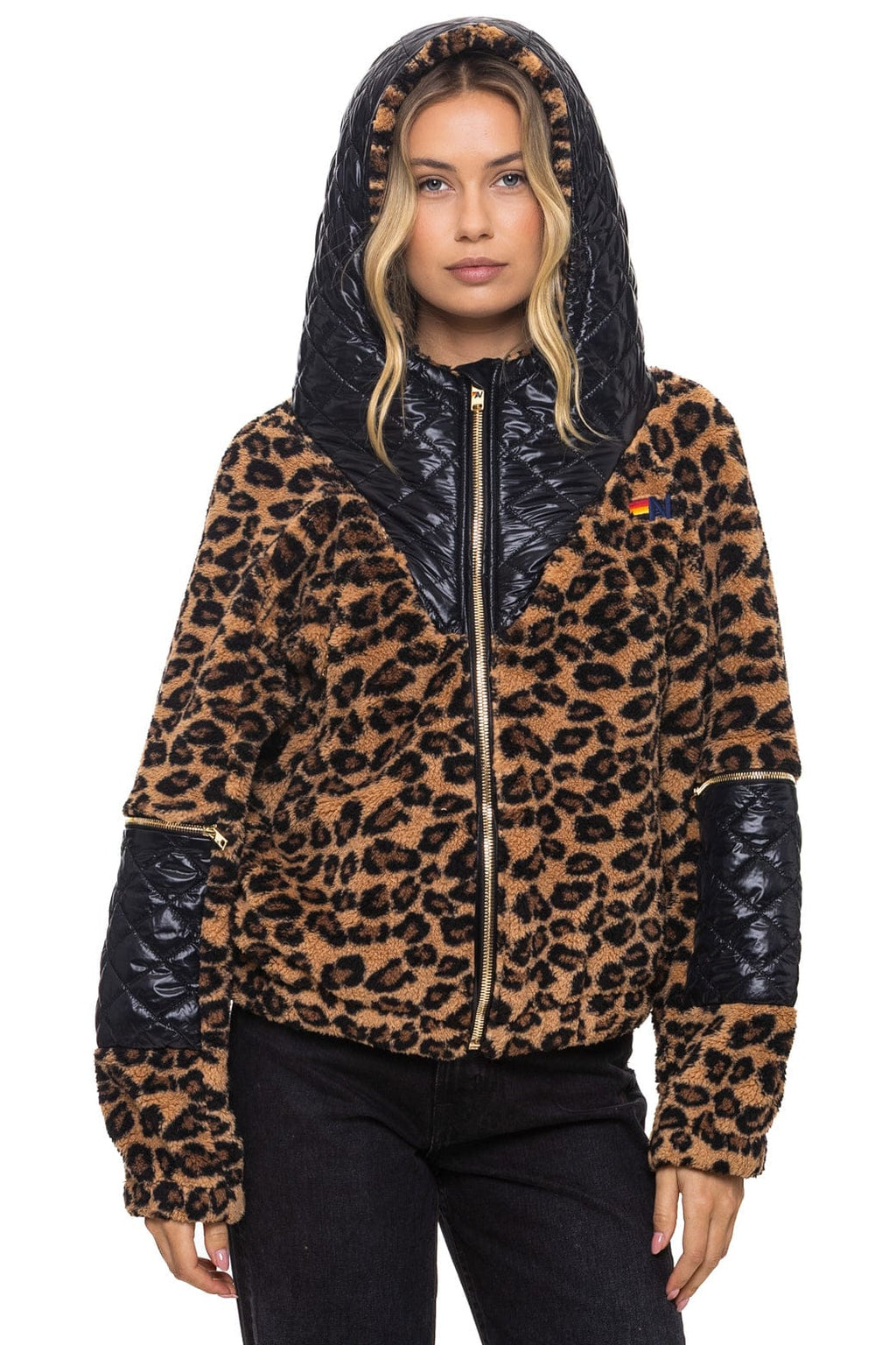 Classic TEDDY UNISEX OVERSIZED HOODED FULL ZIP JACKET - CHEETAH