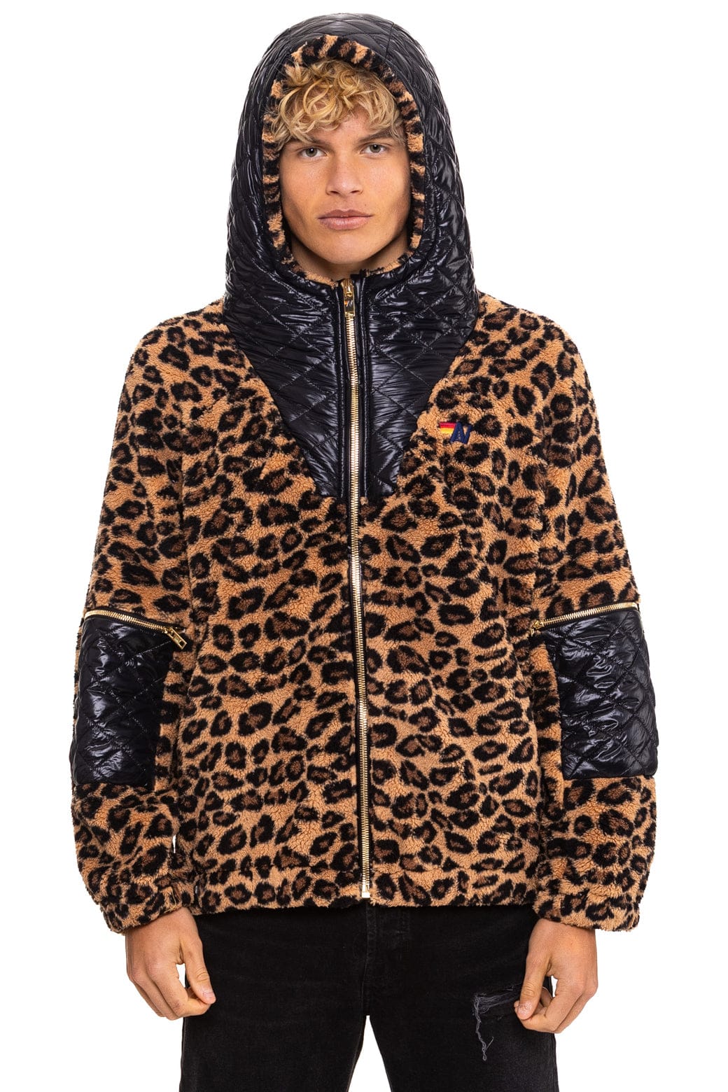 Classic TEDDY UNISEX OVERSIZED HOODED FULL ZIP JACKET - CHEETAH
