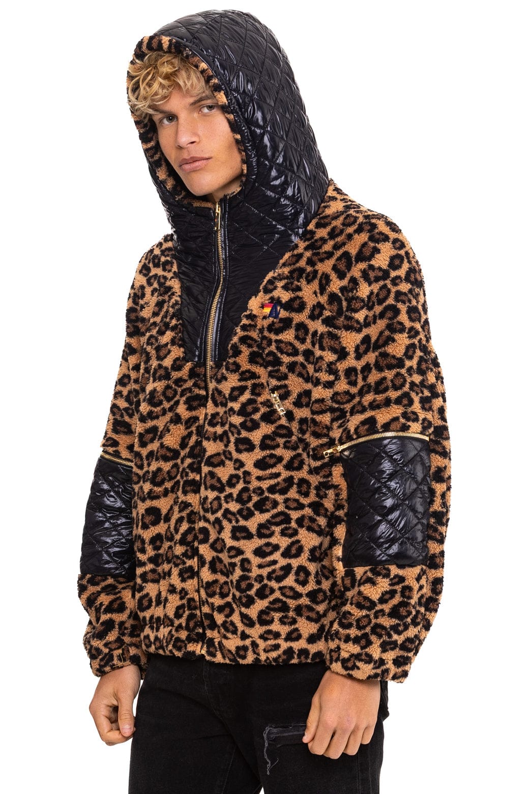 Classic TEDDY UNISEX OVERSIZED HOODED FULL ZIP JACKET - CHEETAH