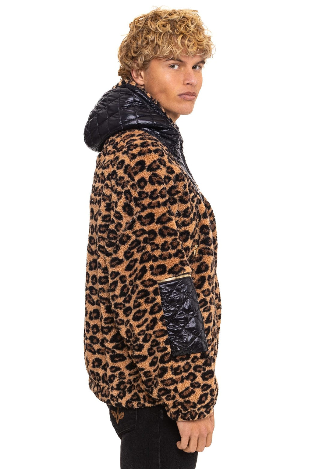 Classic TEDDY UNISEX OVERSIZED HOODED FULL ZIP JACKET - CHEETAH