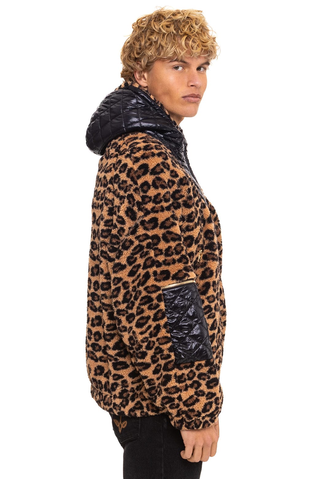 Classic TEDDY UNISEX OVERSIZED HOODED FULL ZIP JACKET - CHEETAH