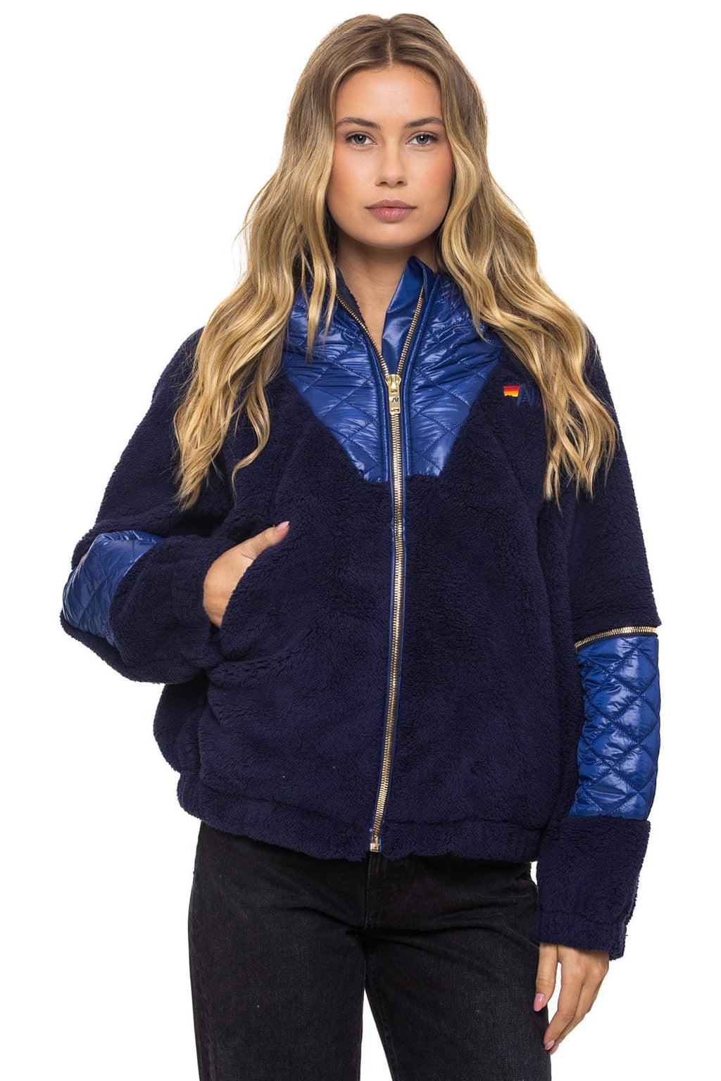 Classic TEDDY UNISEX OVERSIZED HOODED FULL ZIP JACKET - NAVY