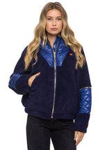 Classic TEDDY UNISEX OVERSIZED HOODED FULL ZIP JACKET - NAVY